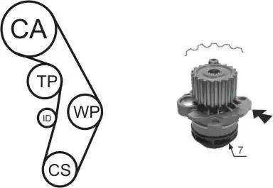 Airtex WPK-177404 - Vattenpump + kuggremssats xdelar.se