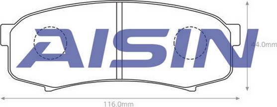 AISIN A2N012 - Bromsbeläggssats, skivbroms xdelar.se