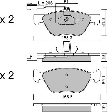 AISIN BPFI-1036 - Bromsbeläggssats, skivbroms xdelar.se