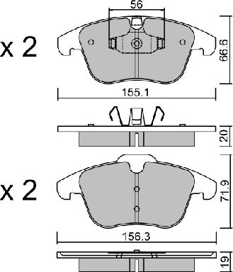 AISIN BPFO-1003 - Bromsbeläggssats, skivbroms xdelar.se