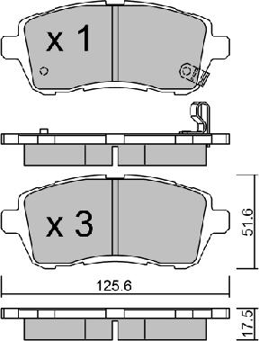 AISIN BPFO-1002 - Bromsbeläggssats, skivbroms xdelar.se