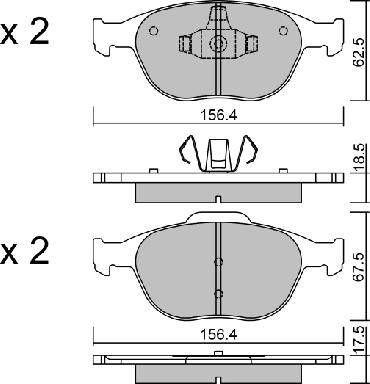 AISIN BPFO-1007 - Bromsbeläggssats, skivbroms xdelar.se