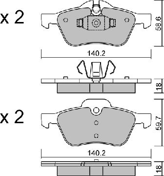 AISIN BPMB-1010 - Bromsbeläggssats, skivbroms xdelar.se