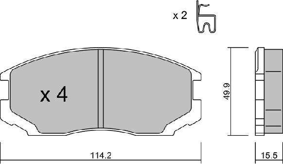 AISIN BPMI-1904 - Bromsbeläggssats, skivbroms xdelar.se