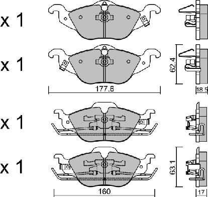 AISIN BPOP-1006 - Bromsbeläggssats, skivbroms xdelar.se