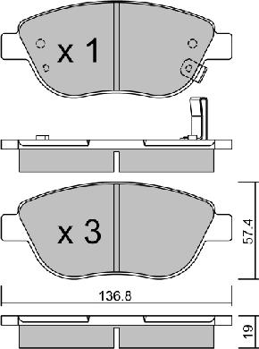 AISIN BPOP-1007 - Bromsbeläggssats, skivbroms xdelar.se