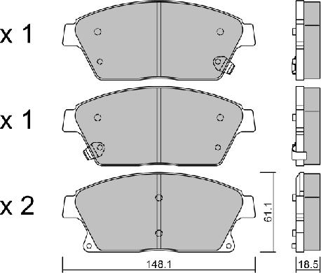 AISIN BPOP-1015 - Bromsbeläggssats, skivbroms xdelar.se