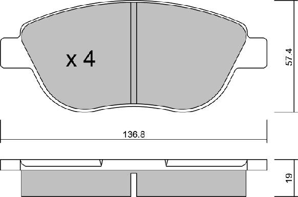 AISIN BPPE-1004 - Bromsbeläggssats, skivbroms xdelar.se