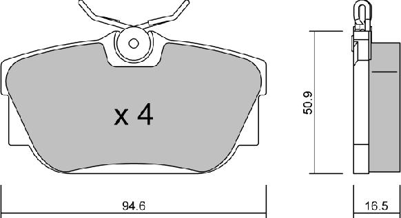 AISIN BPPE-1017 - Bromsbeläggssats, skivbroms xdelar.se