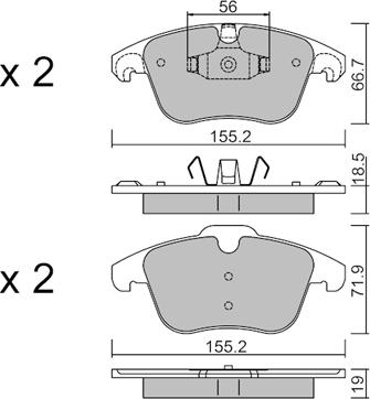 AISIN BPPE-1026 - Bromsbeläggssats, skivbroms xdelar.se