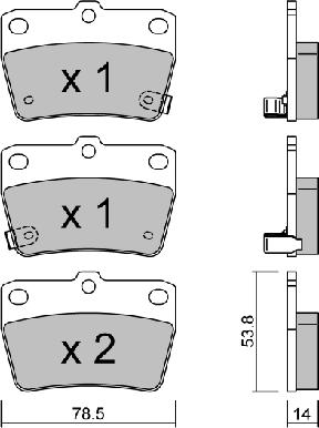 AISIN BPTO-2901 - Bromsbeläggssats, skivbroms xdelar.se