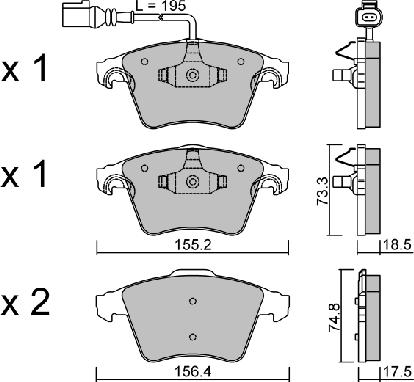 AISIN BPVW-1004 - Bromsbeläggssats, skivbroms xdelar.se