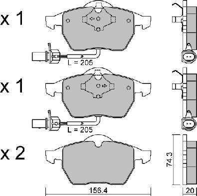 AISIN BPVW-1014 - Bromsbeläggssats, skivbroms xdelar.se