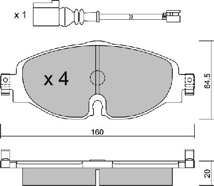 AISIN BPVW-1029 - Bromsbeläggssats, skivbroms xdelar.se