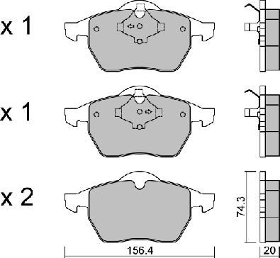 AISIN BPVW-1025 - Bromsbeläggssats, skivbroms xdelar.se