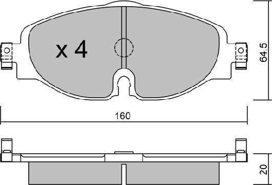 AISIN BPVW-1028 - Bromsbeläggssats, skivbroms xdelar.se