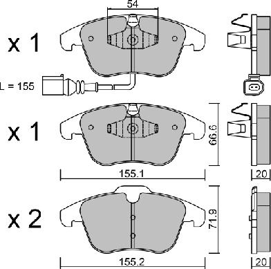 AISIN BPVW-1023 - Bromsbeläggssats, skivbroms xdelar.se