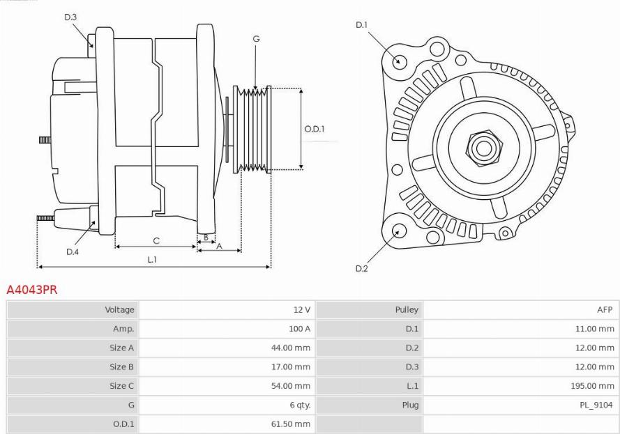 AS-PL A4043PR - Generator xdelar.se