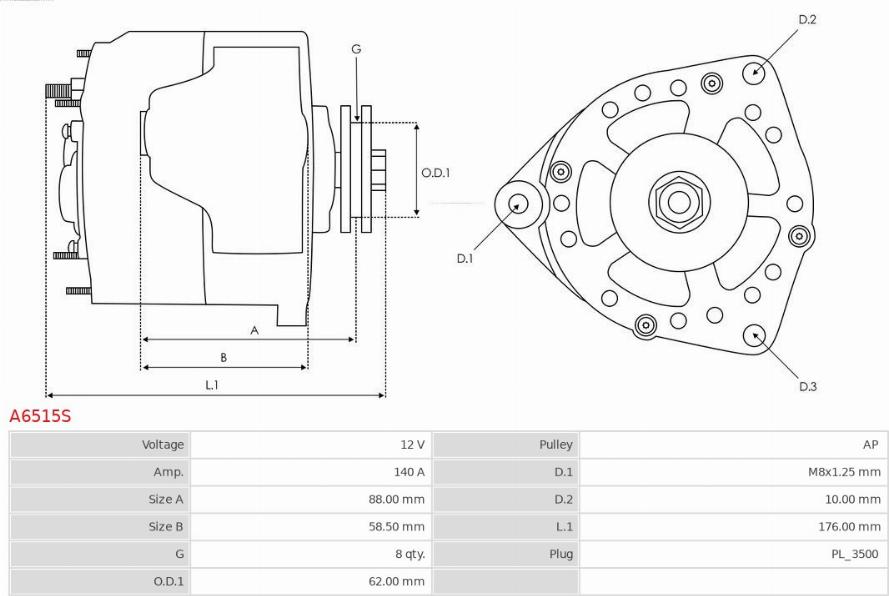 AS-PL A6515S - Generator xdelar.se