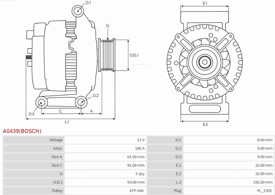 AS-PL A0439(BOSCH) - Generator xdelar.se