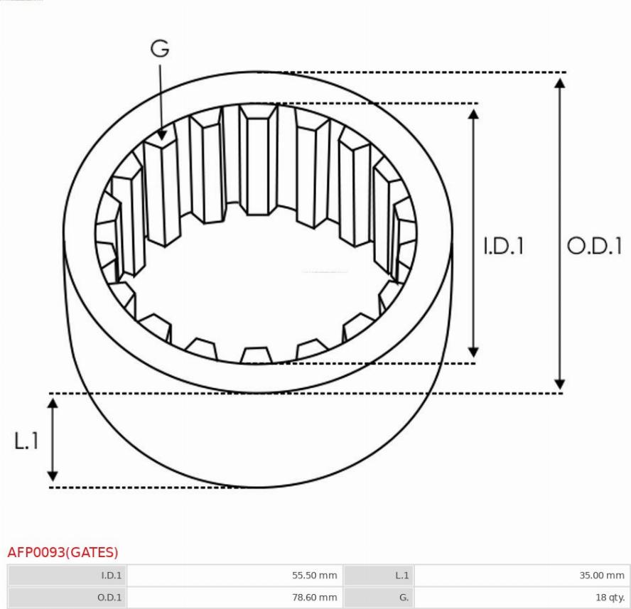 AS-PL AFP0093(GATES) - Remskiva, generator xdelar.se