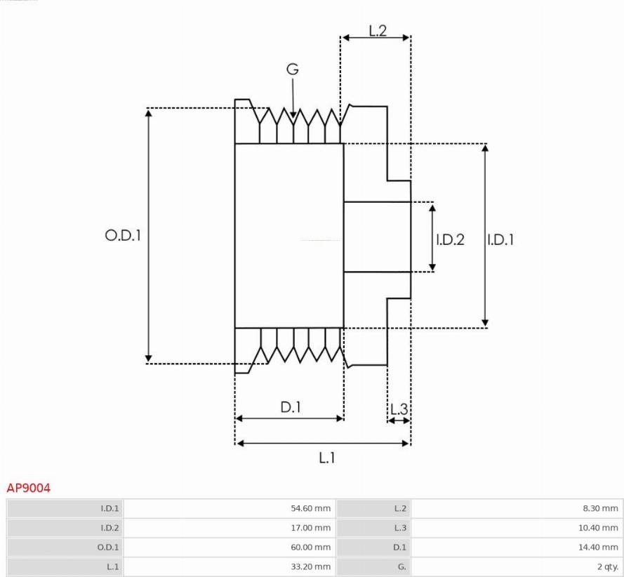 AS-PL AP9004 - Remskiva, generator xdelar.se