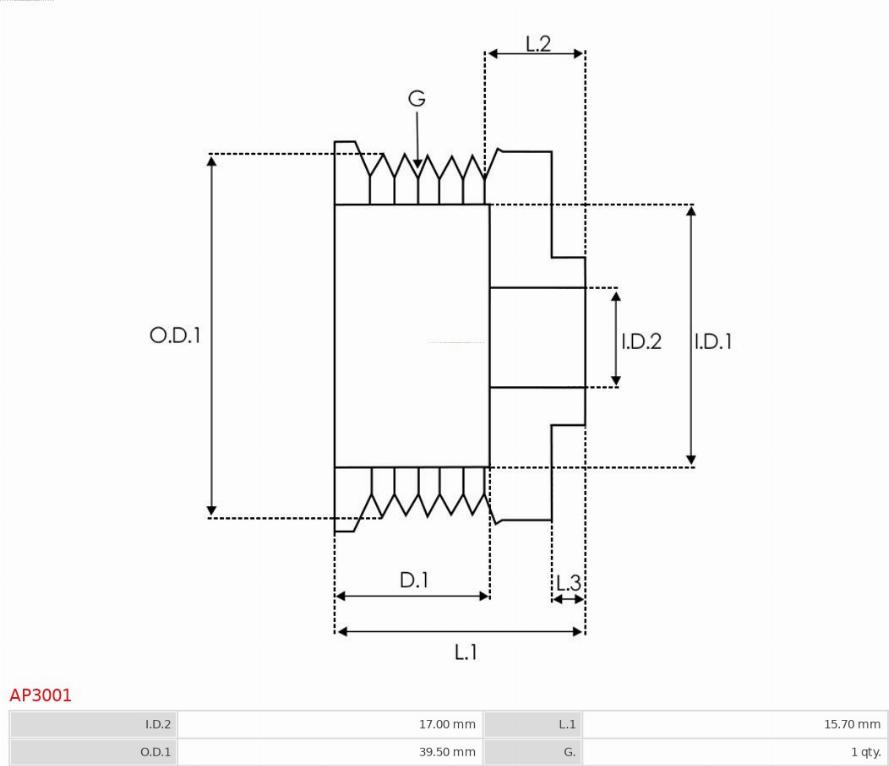 AS-PL AP3001 - Remskiva, generator xdelar.se