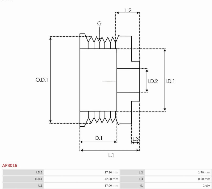 AS-PL AP3016 - Remskiva, generator xdelar.se