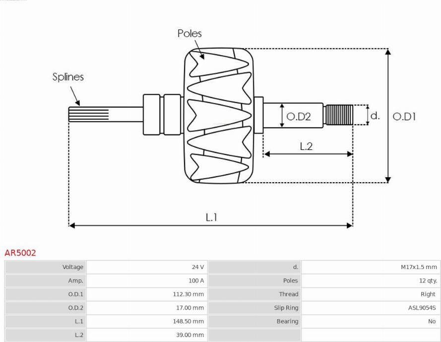 AS-PL AR5002 - Rotor, generator xdelar.se