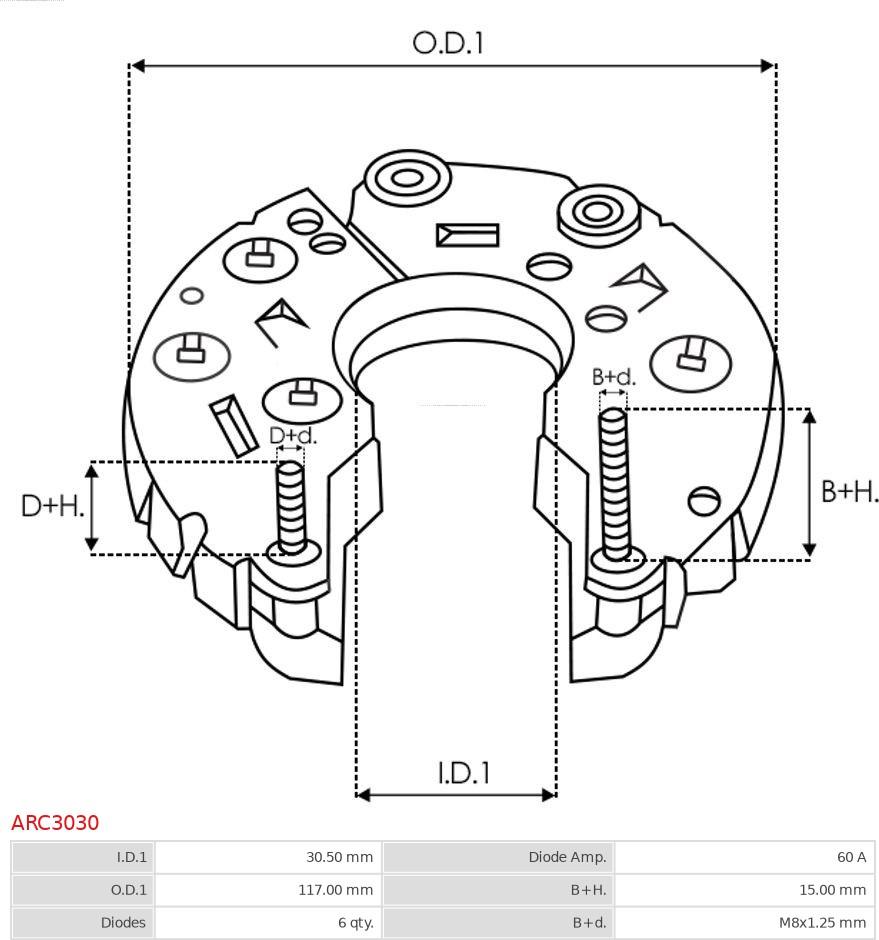 AS-PL ARC3030 - Hållare, generator-drivfläns xdelar.se