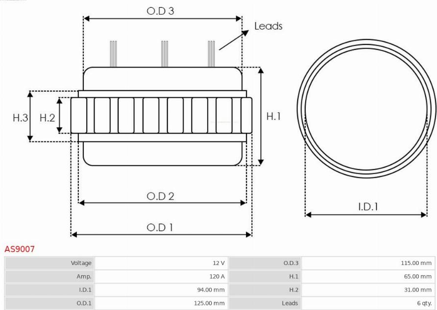 AS-PL AS9007 - Stator, generator xdelar.se