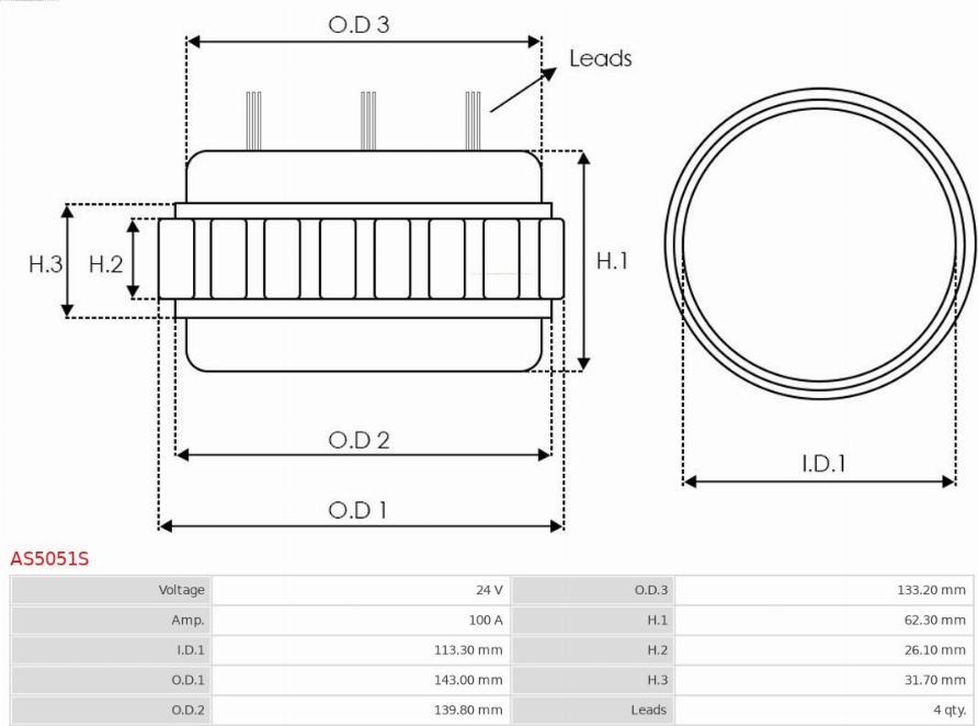 AS-PL AS5051S - Stator, generator xdelar.se