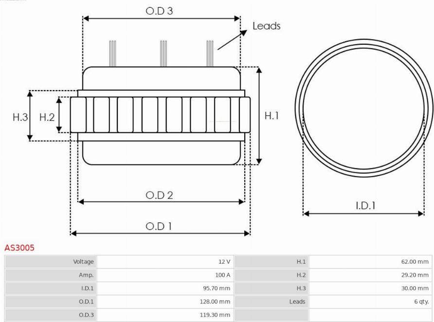 AS-PL AS3005 - Stator, generator xdelar.se