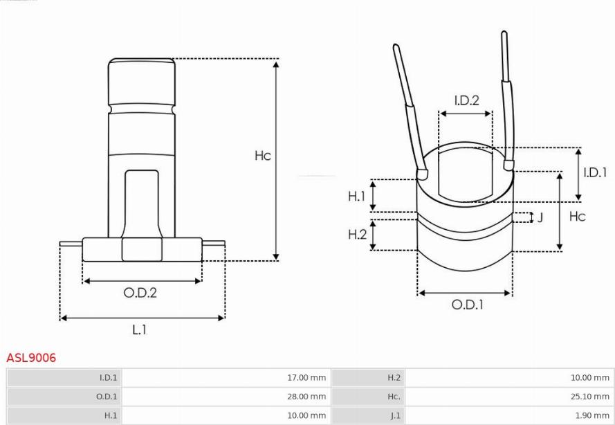 AS-PL ASL9006 - Släpring, generator xdelar.se