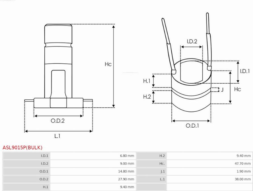 AS-PL ASL9015P(BULK) - Släpring, generator xdelar.se