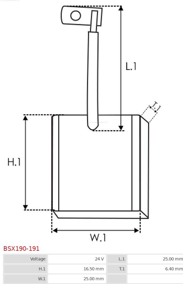 AS-PL BSX190-191 - Kolborste, startmotor xdelar.se