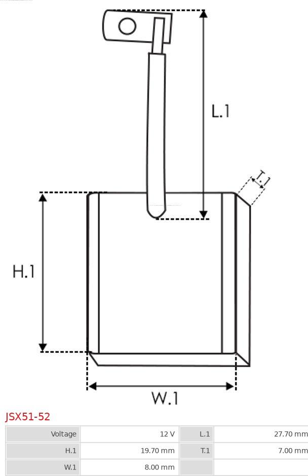 AS-PL JSX51-52 - Kolborste, startmotor xdelar.se