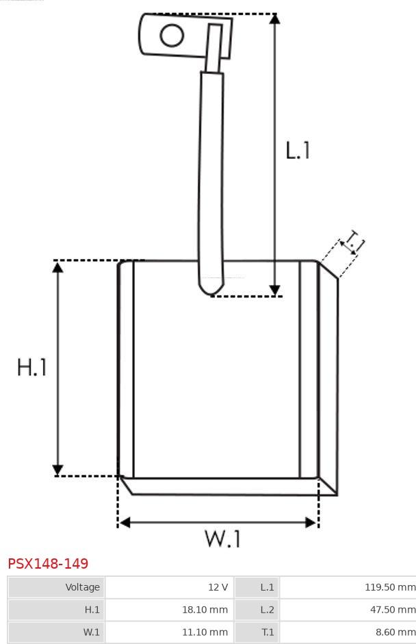 AS-PL PSX148-149 - Kolborste, startmotor xdelar.se