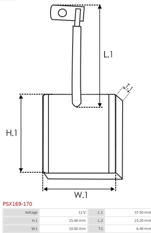 AS-PL PSX169-170 - Kolborste, startmotor xdelar.se