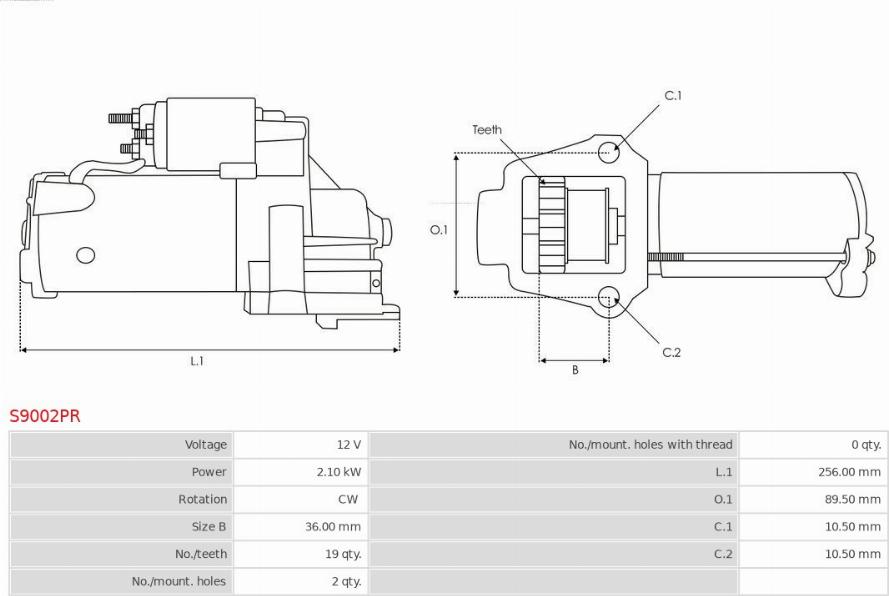 AS-PL S9002PR - Startmotor xdelar.se