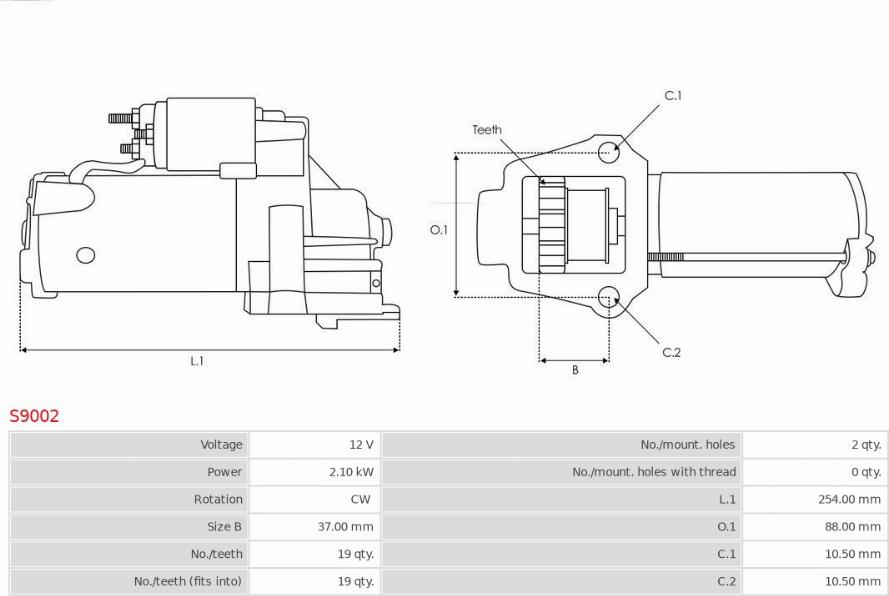 AS-PL S9002 - Startmotor xdelar.se