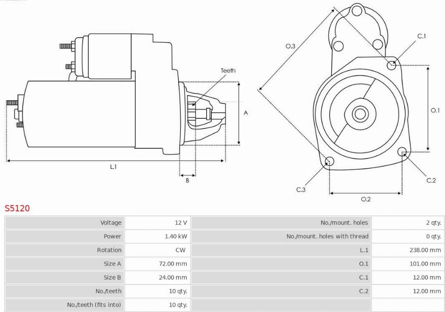 AS-PL S5120 - Startmotor xdelar.se