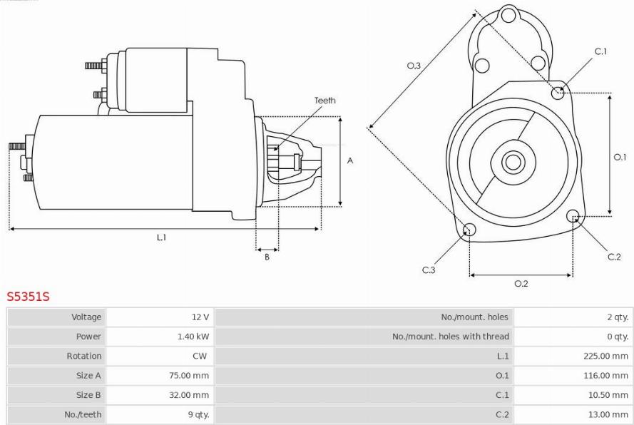 AS-PL S5351S - Startmotor xdelar.se