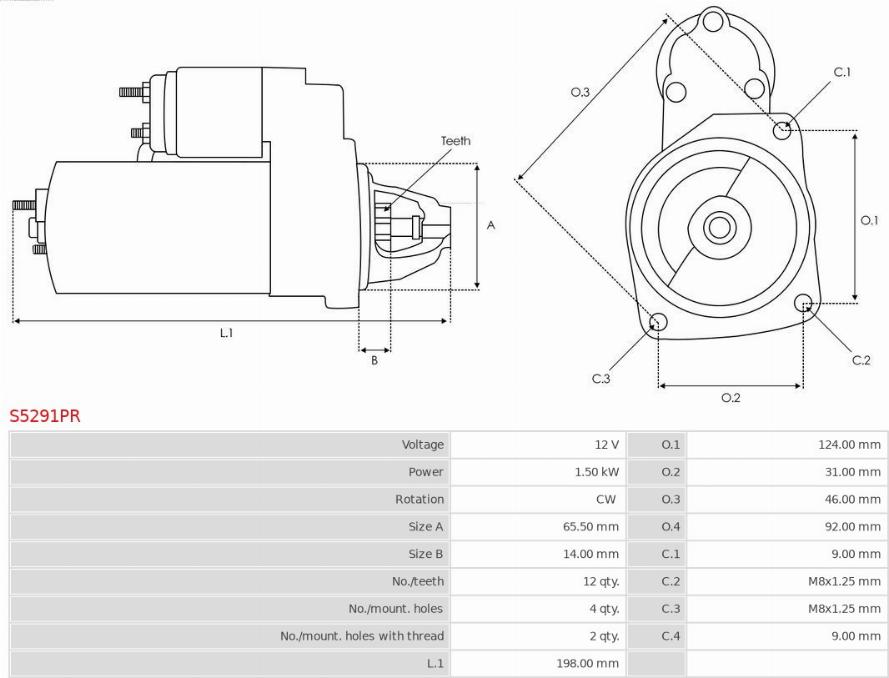 AS-PL S5291PR - Startmotor xdelar.se