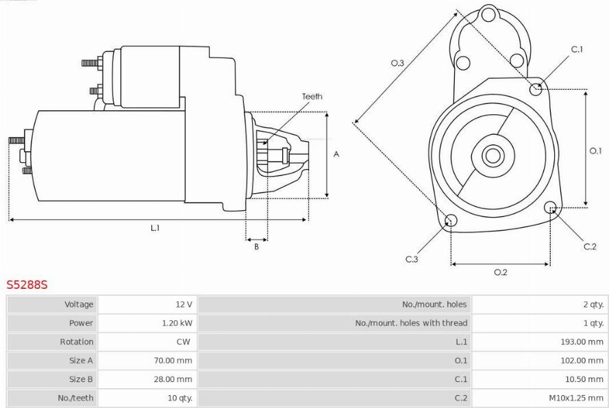 AS-PL S5288S - Startmotor xdelar.se