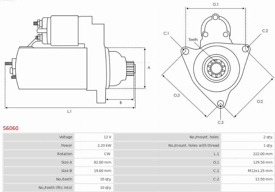 AS-PL S6060 - Startmotor xdelar.se