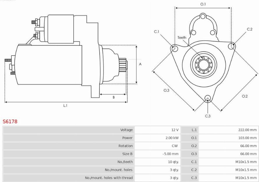 AS-PL S6178 - Startmotor xdelar.se