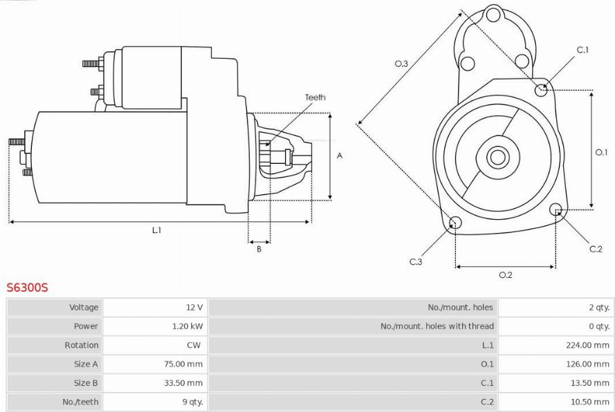 AS-PL S6300S - Startmotor xdelar.se