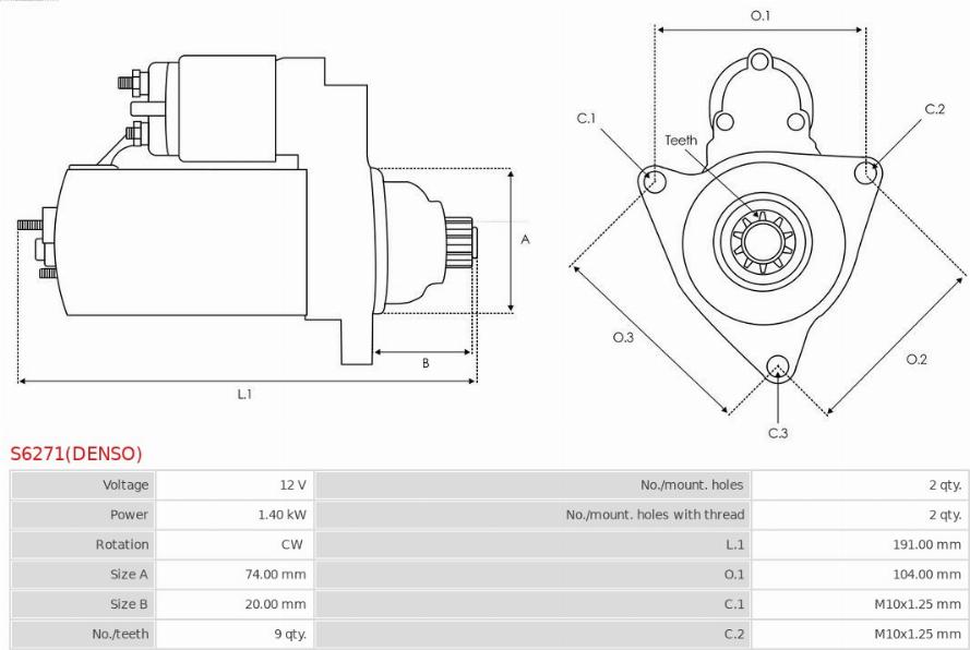 AS-PL S6271(DENSO) - Startmotor xdelar.se