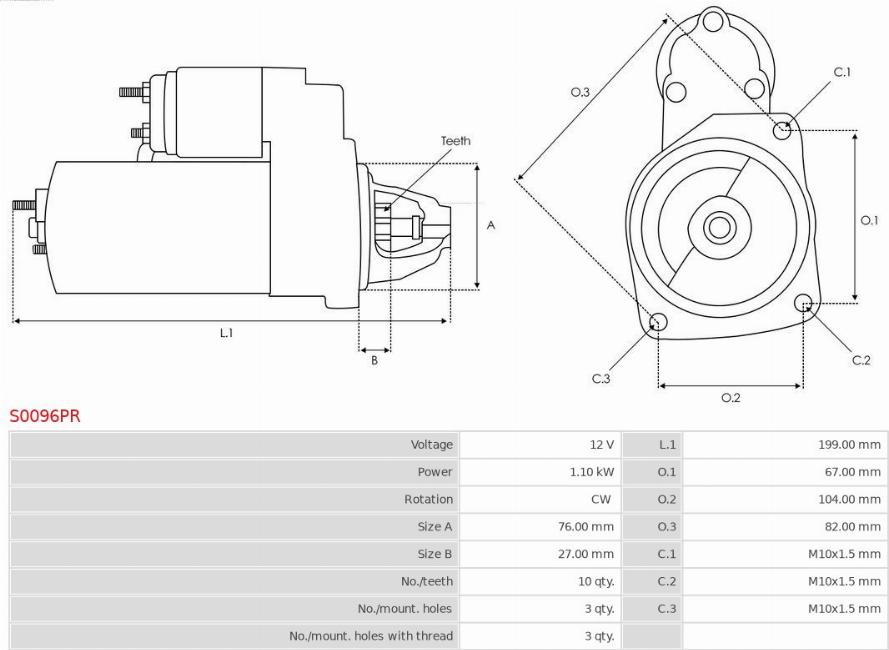 AS-PL S0096PR - Startmotor xdelar.se